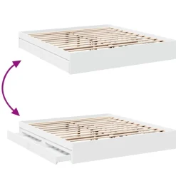 vidaXL Estructura cama con cajones madera ingeniería blanca 200x200 cm Blanco Hot