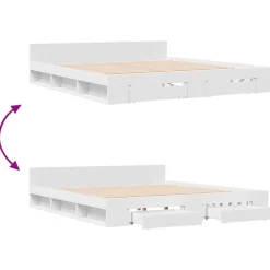 vidaXL Estructura cama con cajones madera ingeniería blanca 200x200 cm Blanco Sale