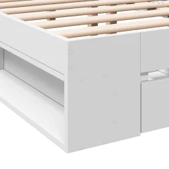 vidaXL Estructura cama con cajones madera ingeniería blanca 200x200 cm Blanco Sale