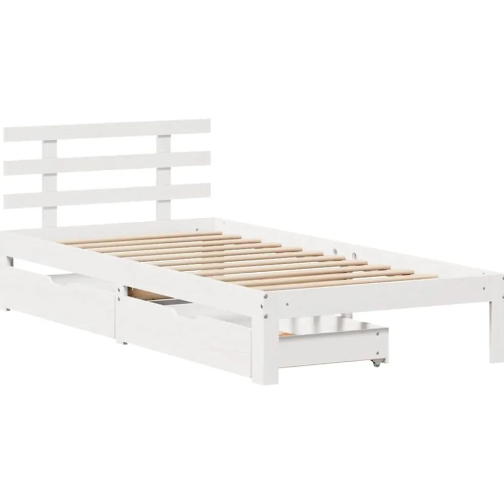 vidaXL Camas Y Accesorios-Estructura cama con cajones madera maciza pino 75x190 cm