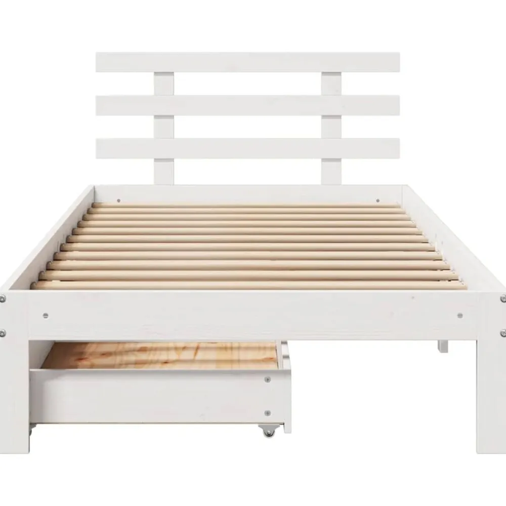 vidaXL Camas Y Accesorios-Estructura cama con cajones madera maciza pino 75x190 cm