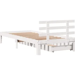 vidaXL Camas Y Accesorios-Estructura cama con cajones madera maciza pino 75x190 cm