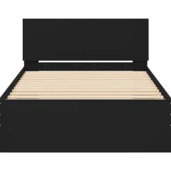 vidaXL Estructura cama con cabecero madera ingeniería 100x200 cm Negro Hot