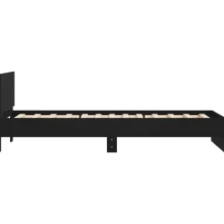 vidaXL Estructura cama con cabecero madera ingeniería 100x200 cm Negro Hot