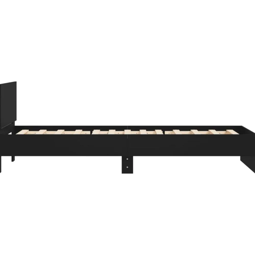 vidaXL Estructura cama con cabecero madera ingeniería 100x200 cm Negro Hot