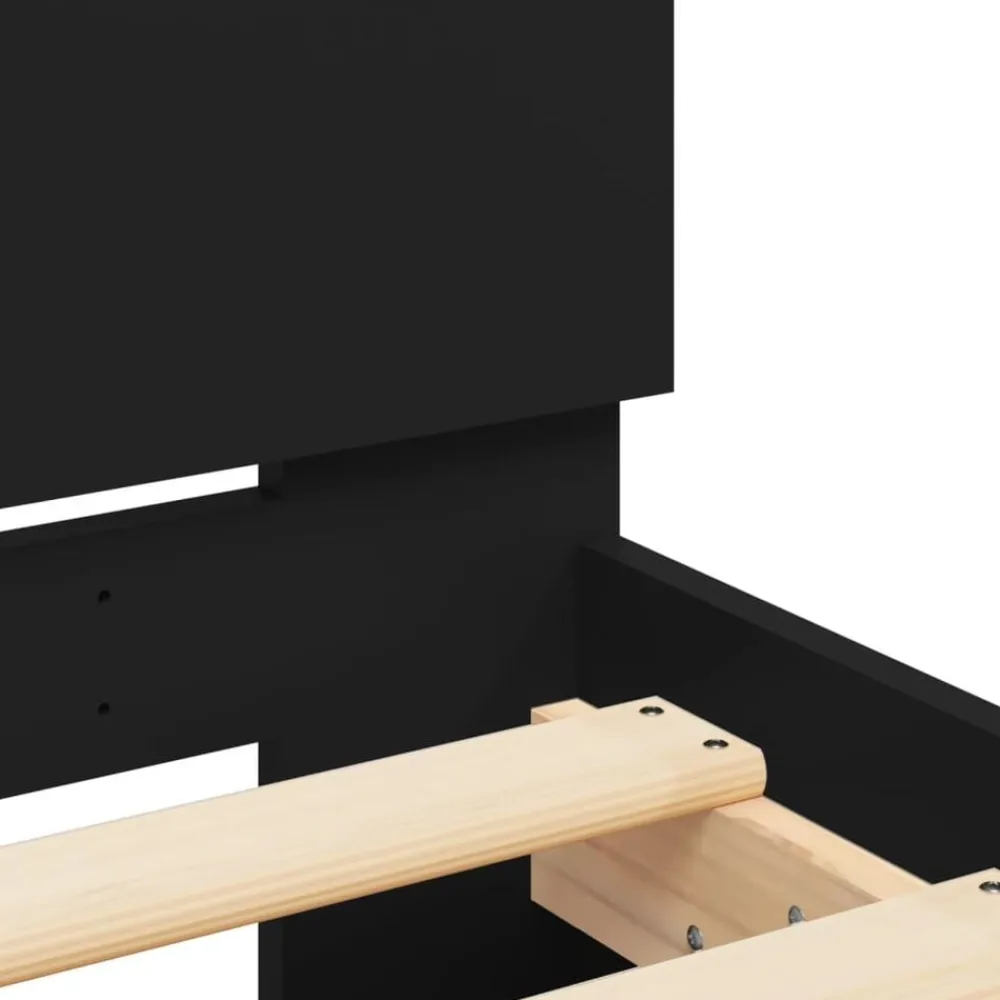 vidaXL Estructura cama con cabecero madera ingeniería 100x200 cm Negro Hot