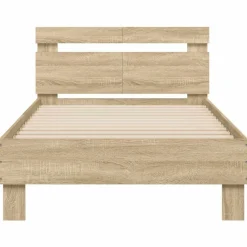 vidaXL Estructura cama con cabecero sin colchón 100x200cm Roble Sonoma Online