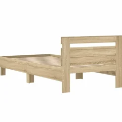 vidaXL Estructura cama con cabecero sin colchón 100x200cm Roble Sonoma Online