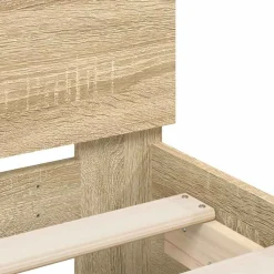 vidaXL Estructura cama con cabecero sin colchón 100x200cm Roble Sonoma Online
