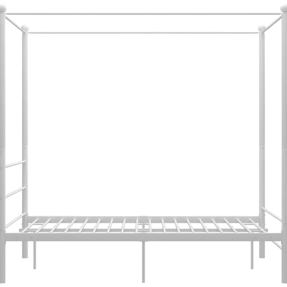 vidaXL Estructura cama con dosel sin colchón metal 120x200 cm Blanco Hot