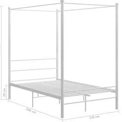 vidaXL Estructura cama con dosel sin colchón metal 120x200 cm Blanco Hot