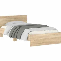 vidaXL Estructura cama con cabecero sin colchón 100x200cm Roble Sonoma