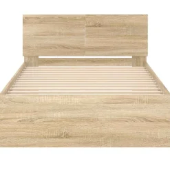 vidaXL Estructura cama con cabecero sin colchón 100x200cm Roble Sonoma