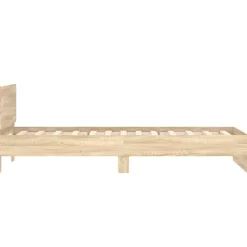 vidaXL Estructura cama con cabecero sin colchón 100x200cm Roble Sonoma