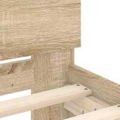 vidaXL Estructura cama con cabecero sin colchón 100x200cm Roble Sonoma