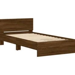 vidaXL Camas Y Accesorios-Estructura cama con cabecero sin colchón marrón roble 100x200cm