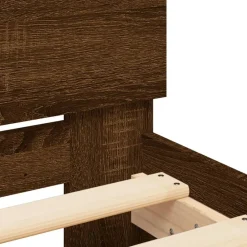 vidaXL Camas Y Accesorios-Estructura cama con cabecero sin colchón marrón roble 100x200cm