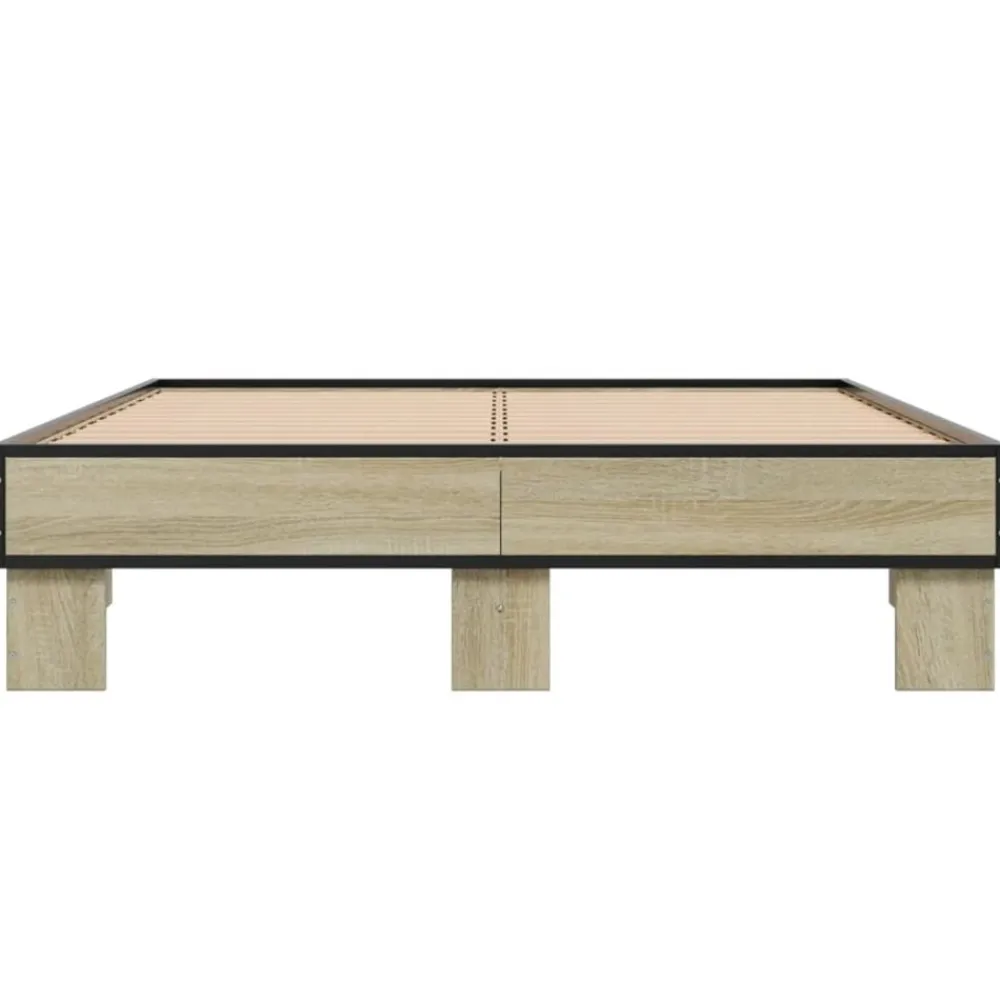 vidaXL Camas Y Accesorios-Estructura cama madera ingeniería metal 120x200 cm