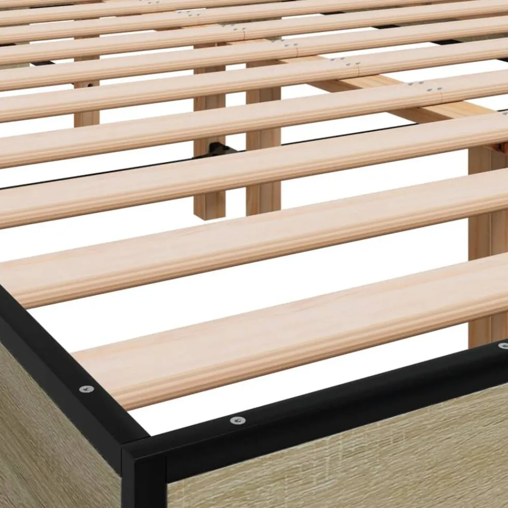 vidaXL Camas Y Accesorios-Estructura cama madera ingeniería metal 120x200 cm