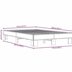vidaXL Camas Y Accesorios-Estructura cama madera ingeniería metal 120x200 cm