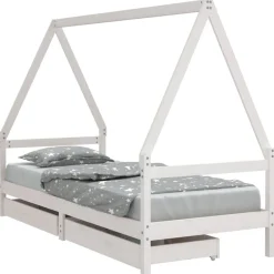Niños vidaXL Mobiliario Para Bebés Y Niños Pequeños-Estructura cama niños con cajones madera pino 80x200 cm