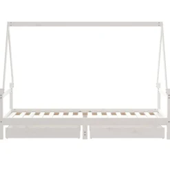 Niños vidaXL Mobiliario Para Bebés Y Niños Pequeños-Estructura cama niños con cajones madera pino 80x200 cm