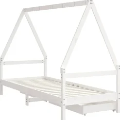 Niños vidaXL Mobiliario Para Bebés Y Niños Pequeños-Estructura cama niños con cajones madera pino 80x200 cm