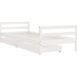 Niños vidaXL Mobiliario Para Bebés Y Niños Pequeños-Estructura cama niños con cajones madera pino 80x200 cm