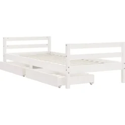 Niños vidaXL Mobiliario Para Bebés Y Niños Pequeños-Estructura cama niños con cajones madera pino 80x200 cm
