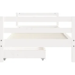Niños vidaXL Mobiliario Para Bebés Y Niños Pequeños-Estructura cama niños con cajones madera pino 80x200 cm