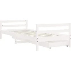 Niños vidaXL Mobiliario Para Bebés Y Niños Pequeños-Estructura cama niños con cajones madera pino 80x200 cm