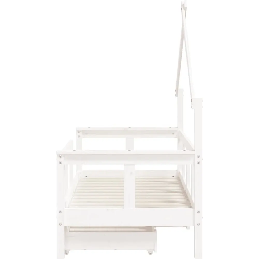 vidaXL Estructura cama niños con cajones madera pino 70x140 cm Blanco Outlet