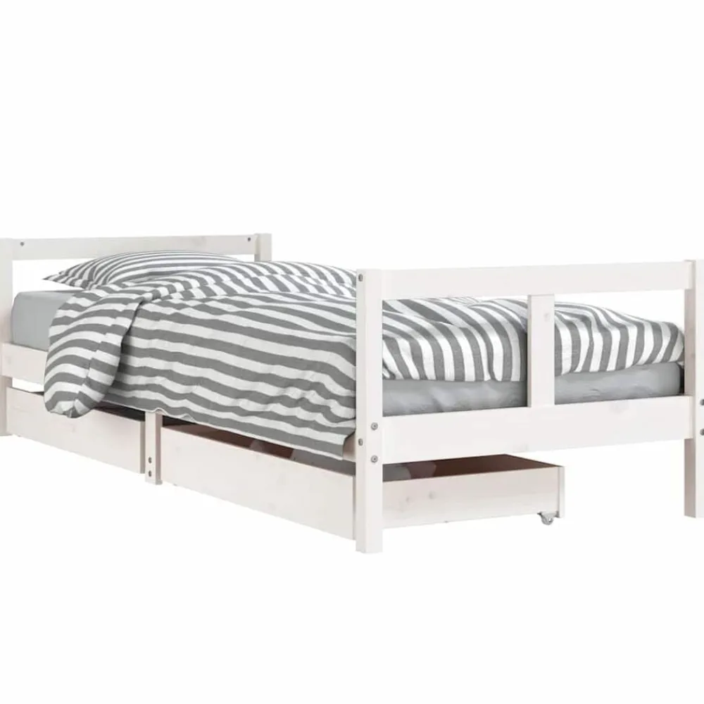 vidaXL Estructura cama niños con cajones madera pino 80x200 cm Blanco Hot