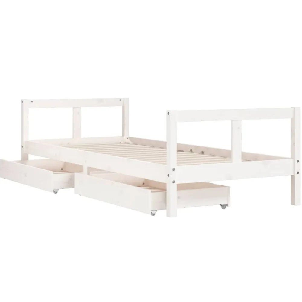 vidaXL Estructura cama niños con cajones madera pino 80x200 cm Blanco Hot