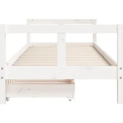 vidaXL Estructura cama niños con cajones madera pino 80x200 cm Blanco Hot