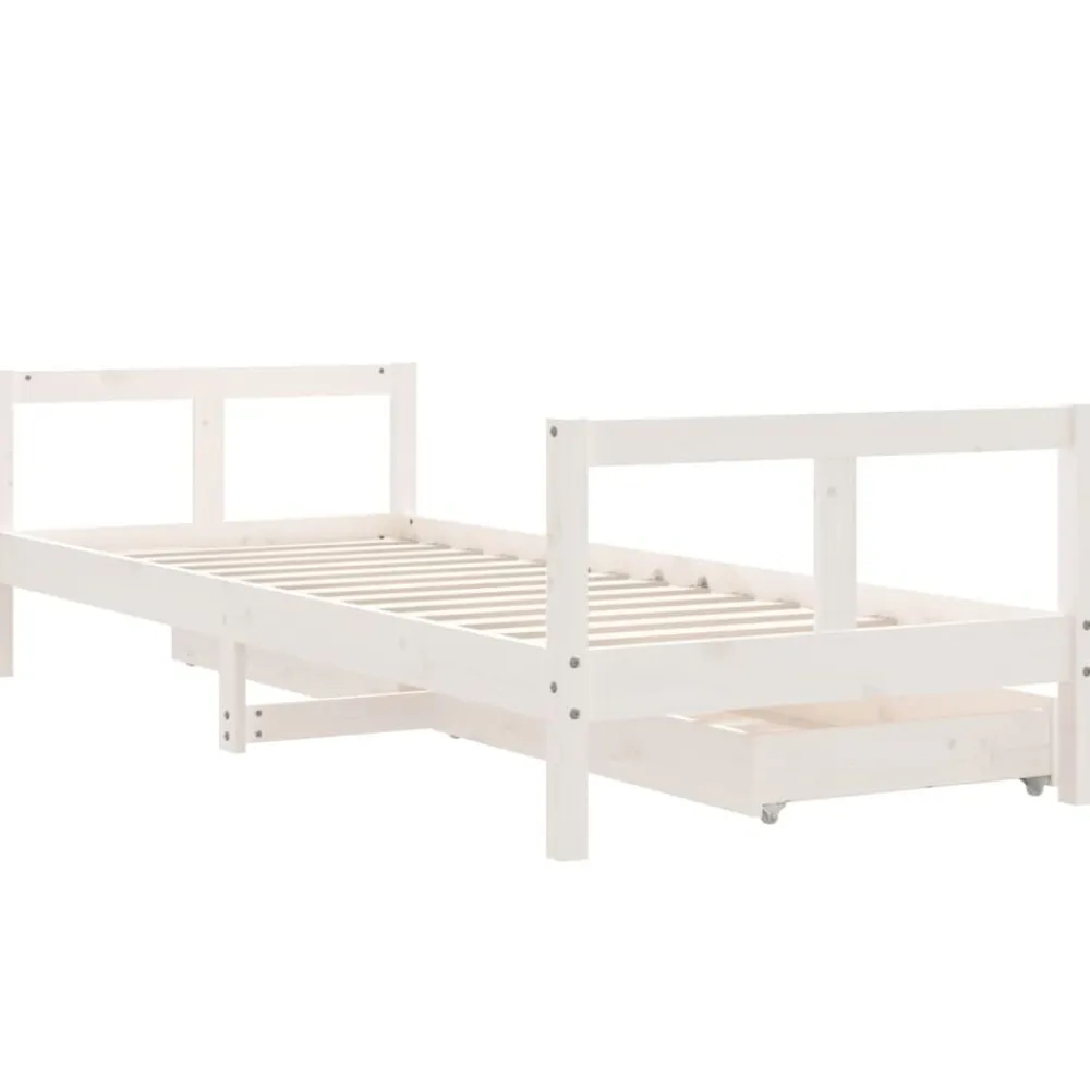 vidaXL Estructura cama niños con cajones madera pino 80x200 cm Blanco Hot