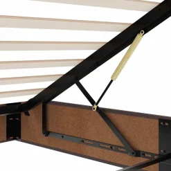 vidaXL Estructura cama otomana colchones tela marrón oscuro 160x200 cm Clearance