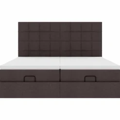vidaXL Estructura cama otomana colchones tela marrón oscuro 160x200 cm Clearance