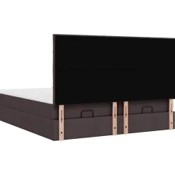 vidaXL Estructura cama otomana colchones tela marrón oscuro 160x200 cm Clearance