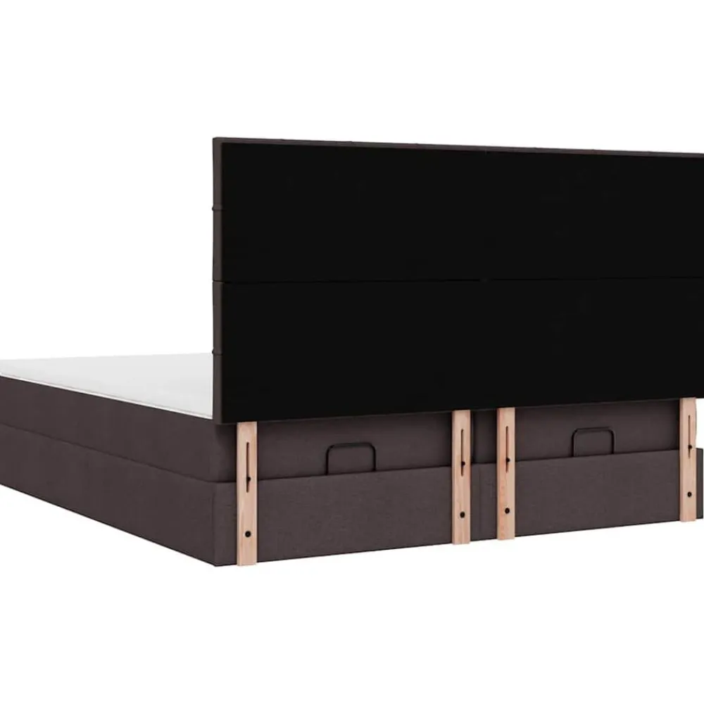 vidaXL Estructura cama otomana colchones tela marrón oscuro 160x200 cm Clearance