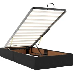 vidaXL Camas Y Accesorios-Estructura cama otomana colchones terciopelo negra 80x200cm
