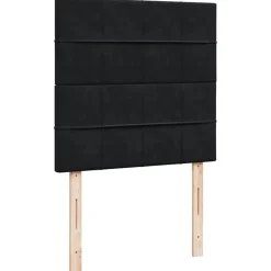 vidaXL Camas Y Accesorios-Estructura cama otomana colchones terciopelo negra 80x200cm