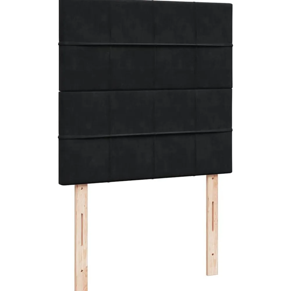 vidaXL Camas Y Accesorios-Estructura cama otomana colchones terciopelo negra 80x200cm