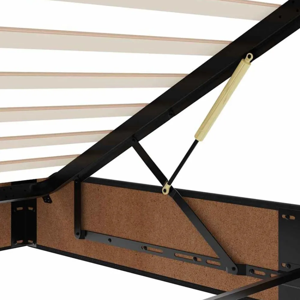 vidaXL Camas Y Accesorios-Estructura cama otomana colchones terciopelo negra 80x200cm