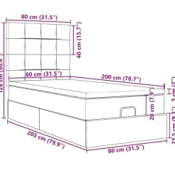 vidaXL Camas Y Accesorios-Estructura cama otomana colchones terciopelo negra 80x200cm