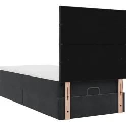 vidaXL Camas Y Accesorios-Estructura cama otomana colchones terciopelo negra 80x200cm