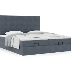 vidaXL Estructura cama otomana colchones terciopelo Gris oscuro Best