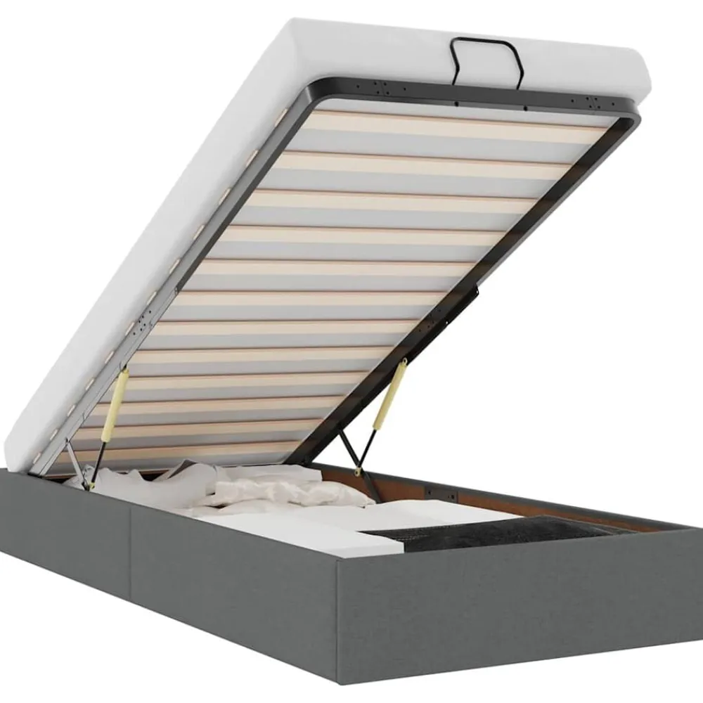 vidaXL Estructura cama otomana sin colchón tela 80x200cm Gris oscuro New
