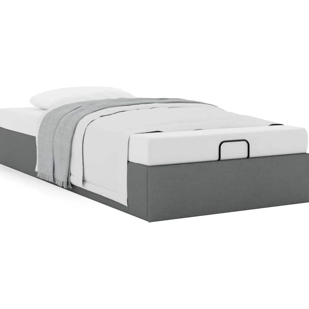 vidaXL Estructura cama otomana sin colchón tela 80x200cm Gris oscuro New