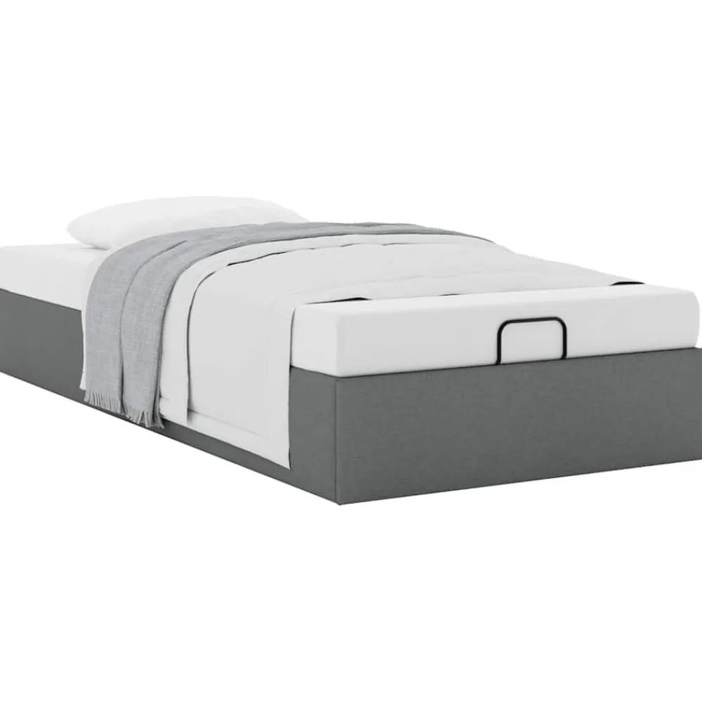 vidaXL Estructura cama otomana sin colchón tela 80x200cm Gris oscuro New